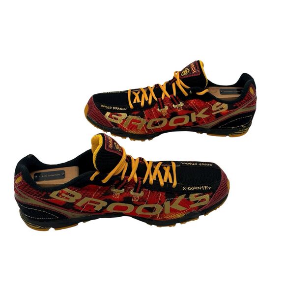 Brooks Mach Speed Dragon X Country Cross Country Shoes Spikes Mens Size 9 Red - Picture 3 of 12